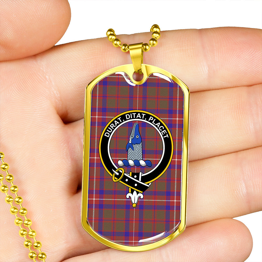 Geddes Weathered Clan Badge Classic Tartan Dog Tag Necklace
