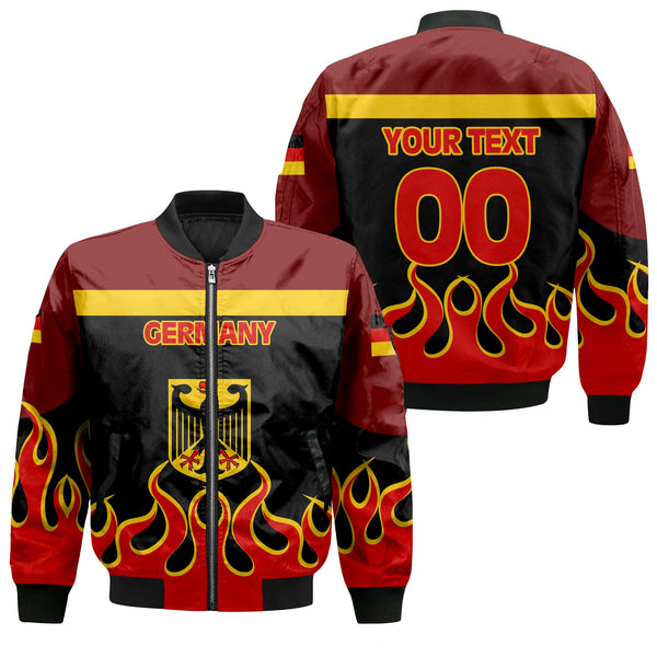 Germany Bomber Jacket Flag & Coat Of Arms Fire Hockey Style