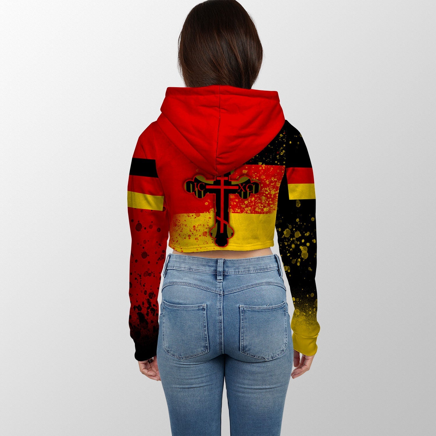 Germany Crop Hoodie Flag & Coat Of Arms Orthodox Style