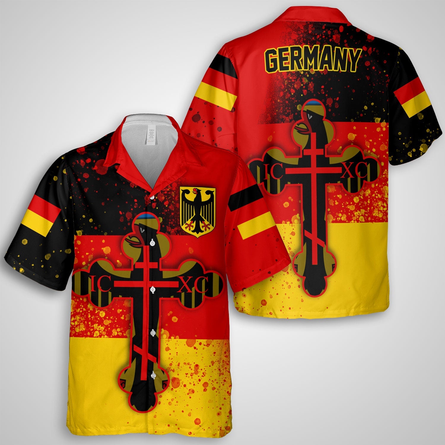 Germany Hawaiian Shirt Flag & Coat Of Arms Orthodox Style