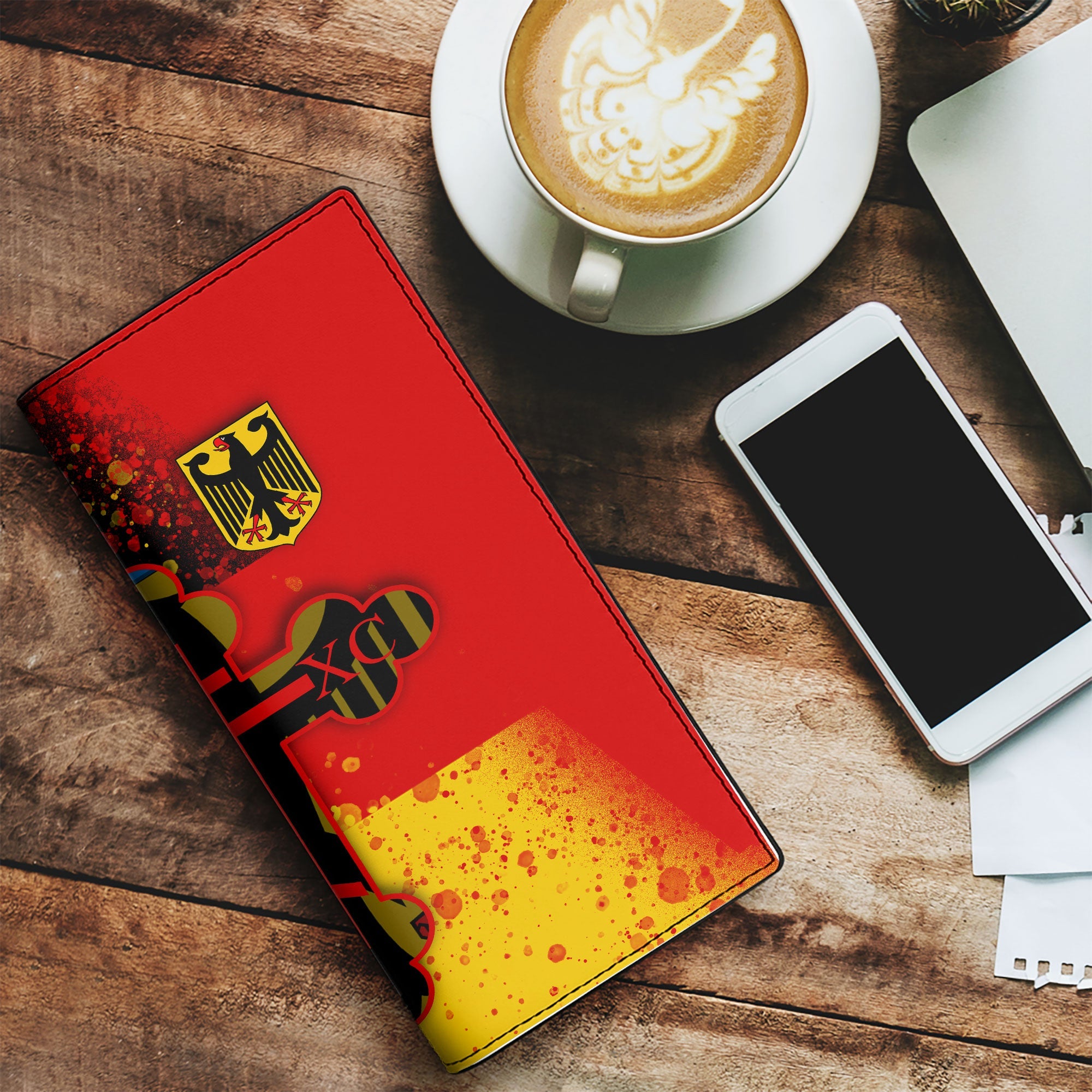 Germany Leather Wallet Flag & Coat Of Arms Orthodox Style