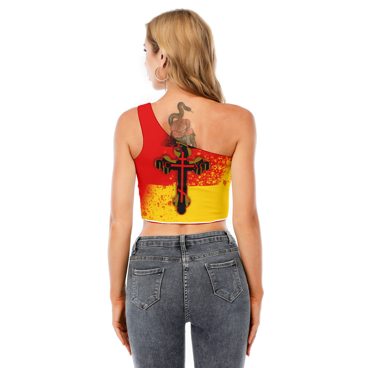 Germany One Shoulder Shirt Flag & Coat Of Arms Orthodox Style