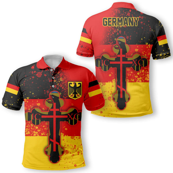 Germany Polo Shirt Flag & Coat Of Arms Orthodox Style