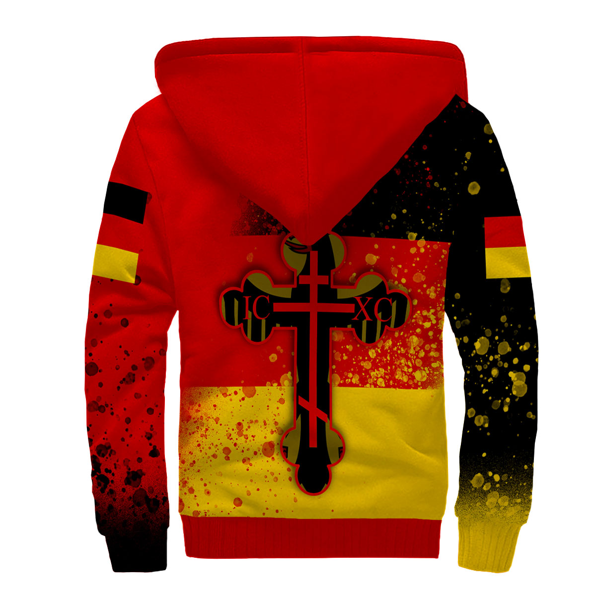 Germany Sherpa Hoodie Flag & Coat Of Arms Orthodox Style