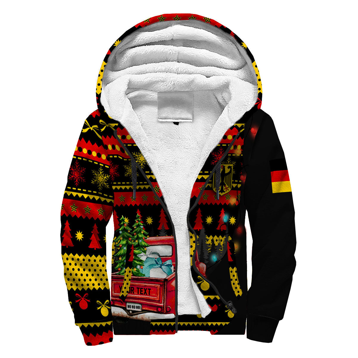 Germany Sherpa Hoodie Coat Of Arms Christmas Style