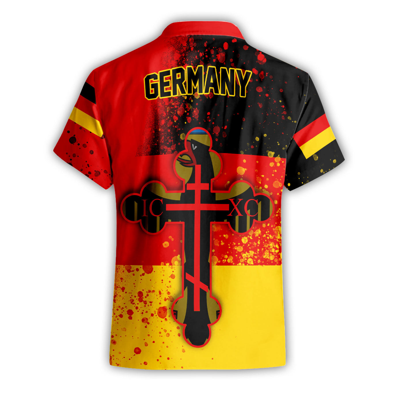 Germany Short Sleeve Shirt Flag & Coat Of Arms Orthodox Style