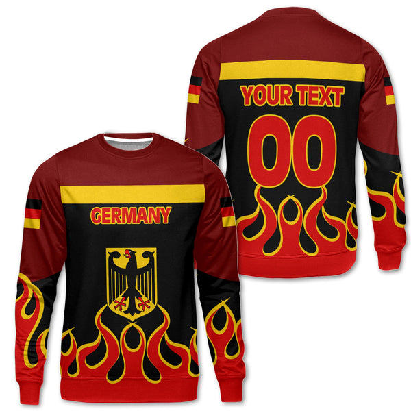 Germany Sweatshirt Flag & Coat Of Arms Fire Hockey Style