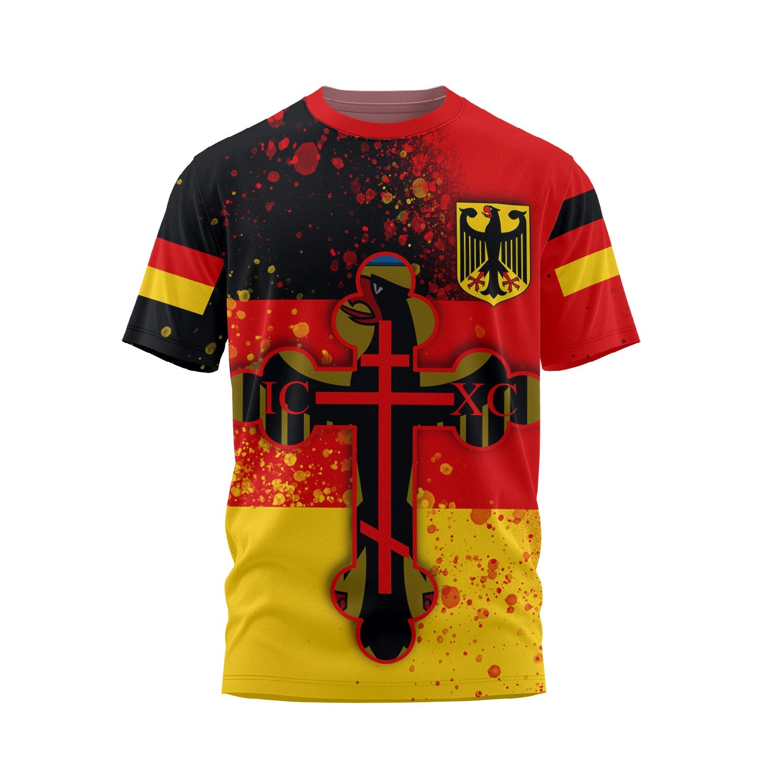 Germany T Shirt Flag & Coat Of Arms Orthodox Style