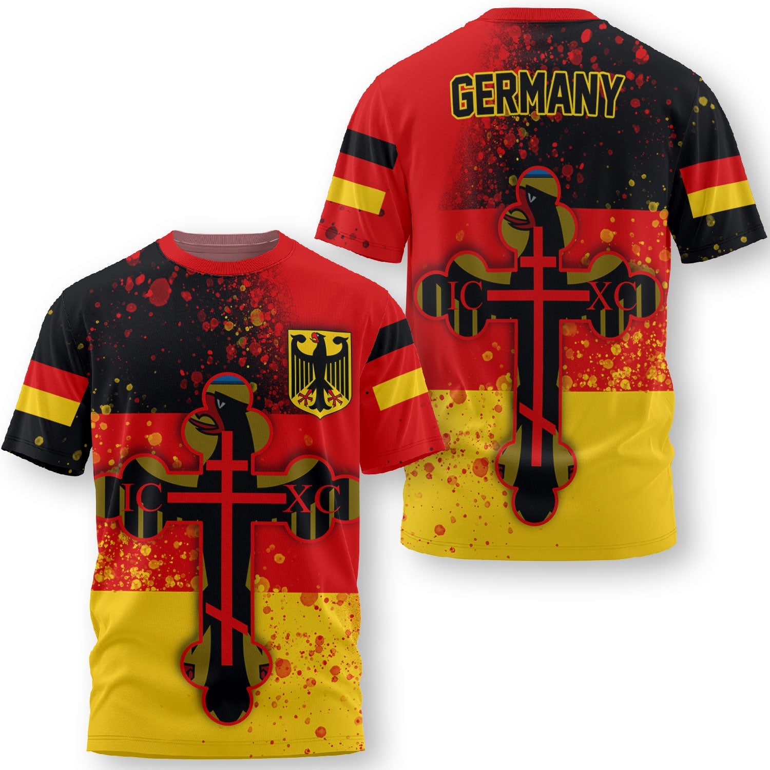 Germany T Shirt Flag & Coat Of Arms Orthodox Style