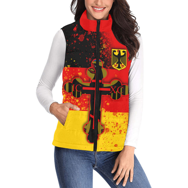 Germany Women Padded Jacket Vest Flag & Coat Of Arms Orthodox Style