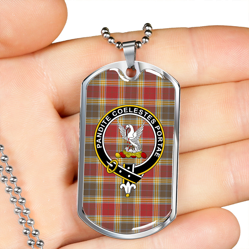 Gibson (Gibbs) Weathered Clan Badge Classic Tartan Dog Tag Necklace