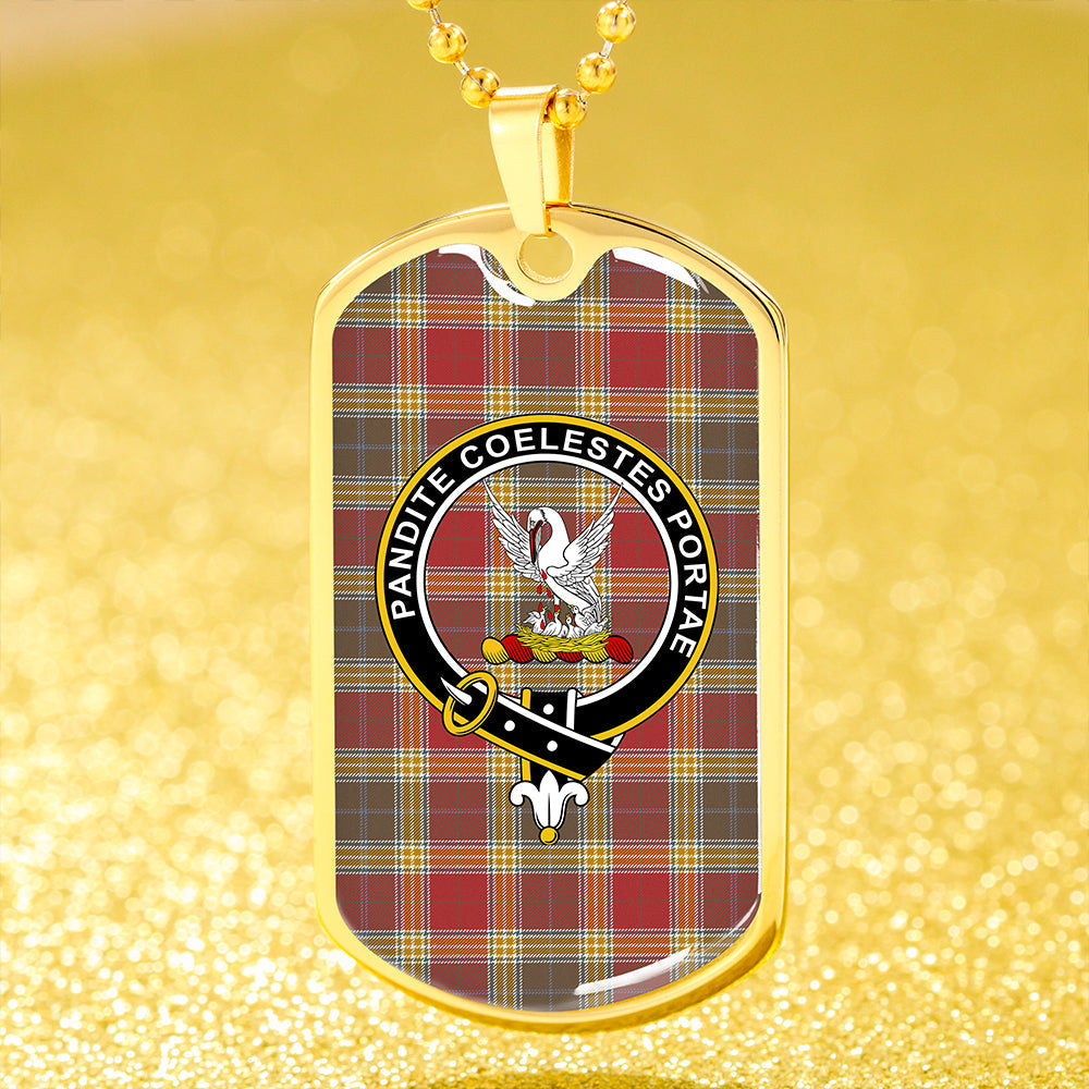 Gibson (Gibbs) Weathered Clan Badge Classic Tartan Dog Tag Necklace