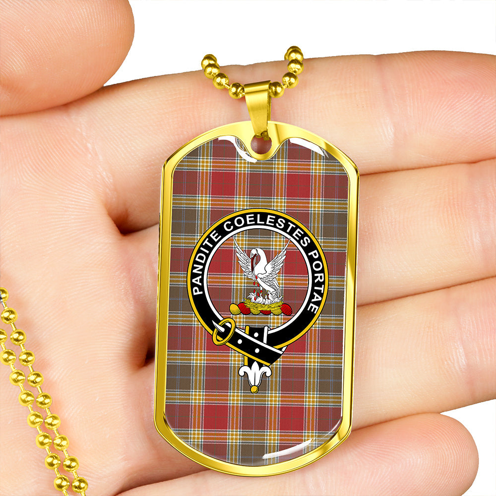 Gibson (Gibbs) Weathered Clan Badge Classic Tartan Dog Tag Necklace