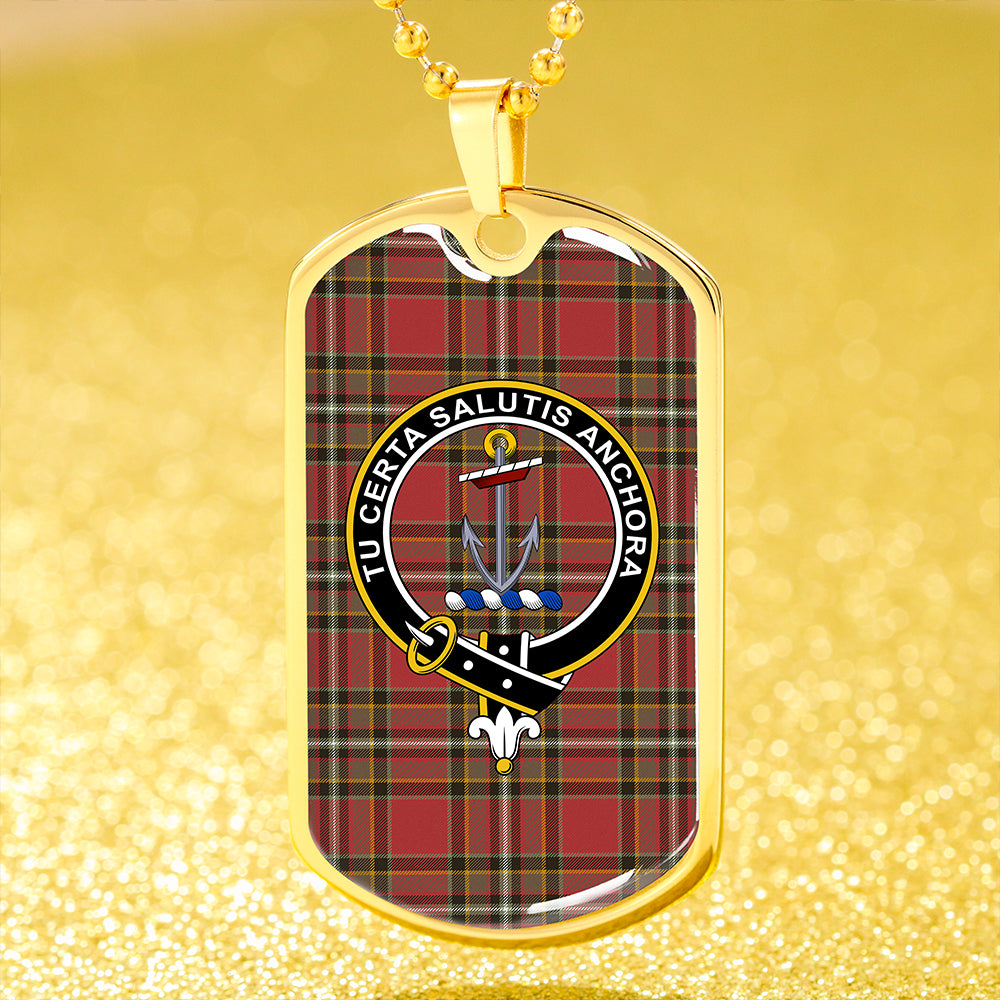 Gillespie Weathered Clan Badge Classic Tartan Dog Tag Necklace