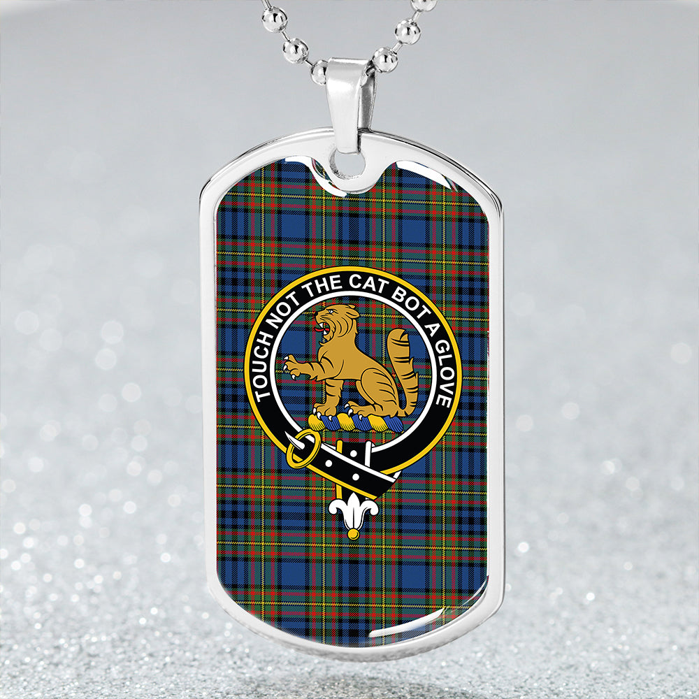 Gillies Modern Clan Badge Classic Tartan Dog Tag Necklace