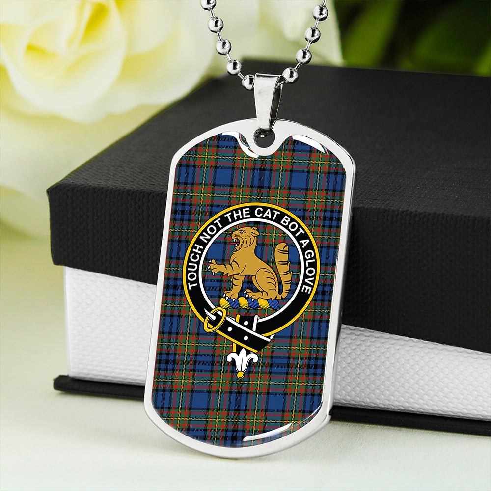 Gillies Modern Clan Badge Classic Tartan Dog Tag Necklace