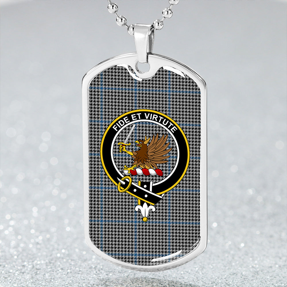 Gladstone Clan Badge Classic Tartan Dog Tag Necklace