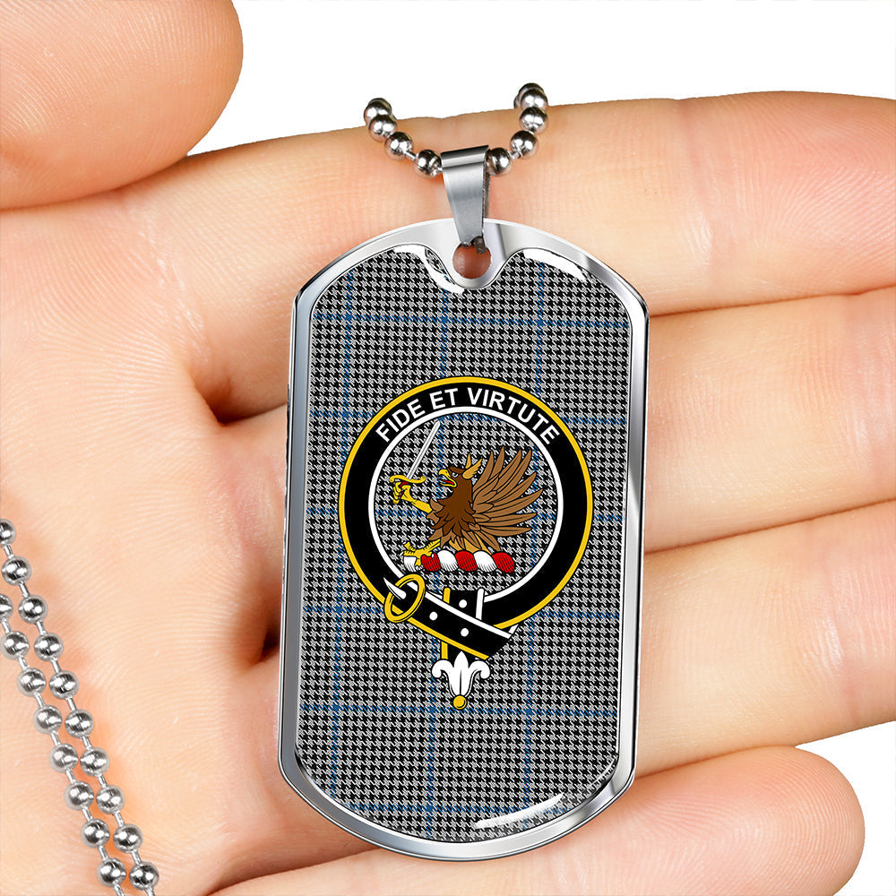 Gladstone Clan Badge Classic Tartan Dog Tag Necklace