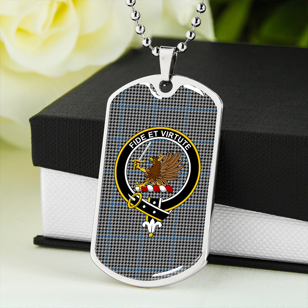 Gladstone Clan Badge Classic Tartan Dog Tag Necklace