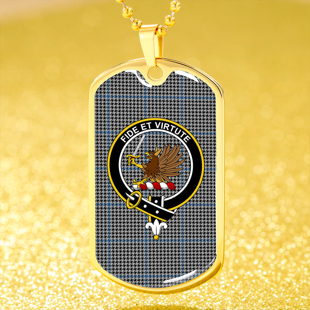 Gladstone Clan Badge Classic Tartan Dog Tag Necklace