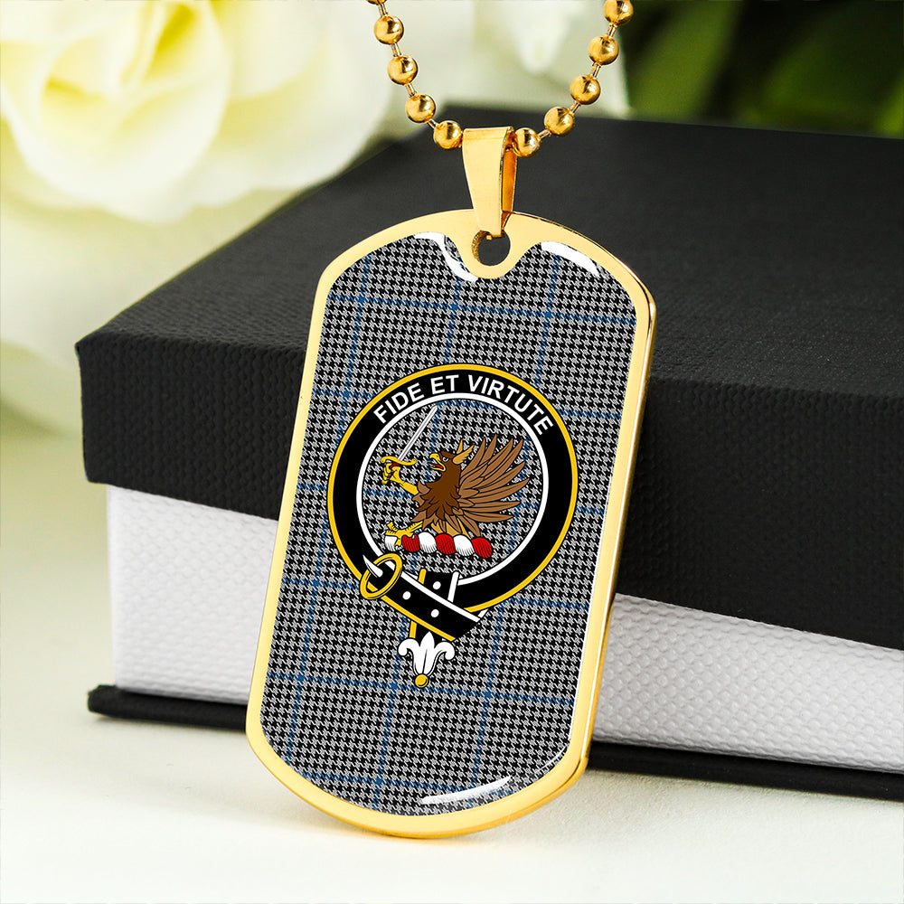 Gladstone Clan Badge Classic Tartan Dog Tag Necklace