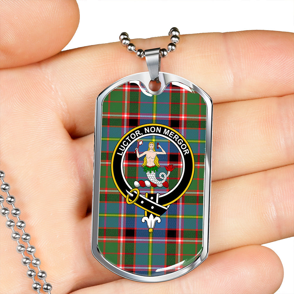 Glass Clan Badge Classic Tartan Dog Tag Necklace