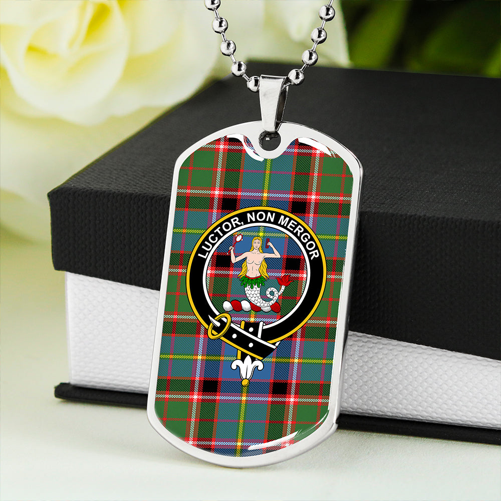 Glass Clan Badge Classic Tartan Dog Tag Necklace