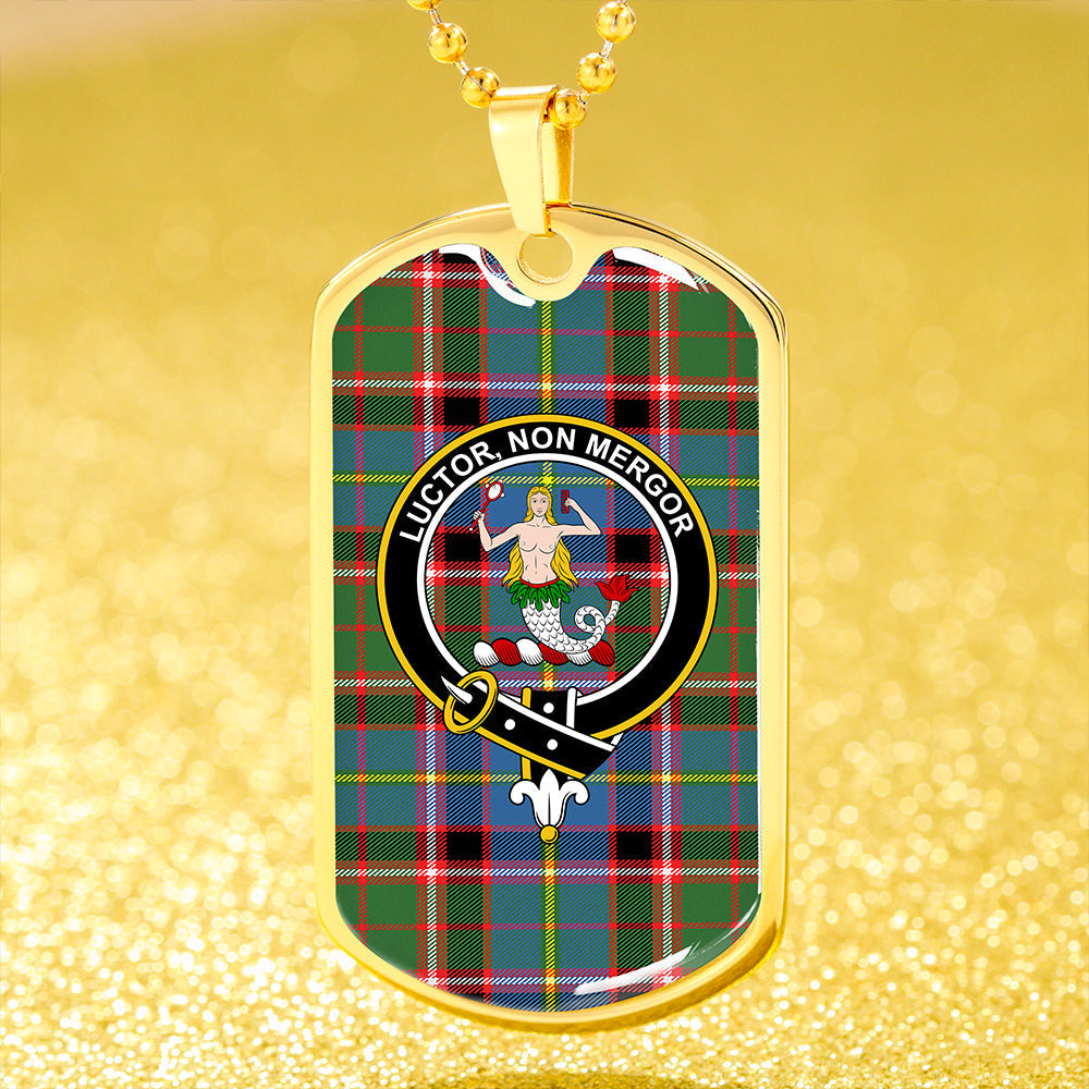 Glass Clan Badge Classic Tartan Dog Tag Necklace