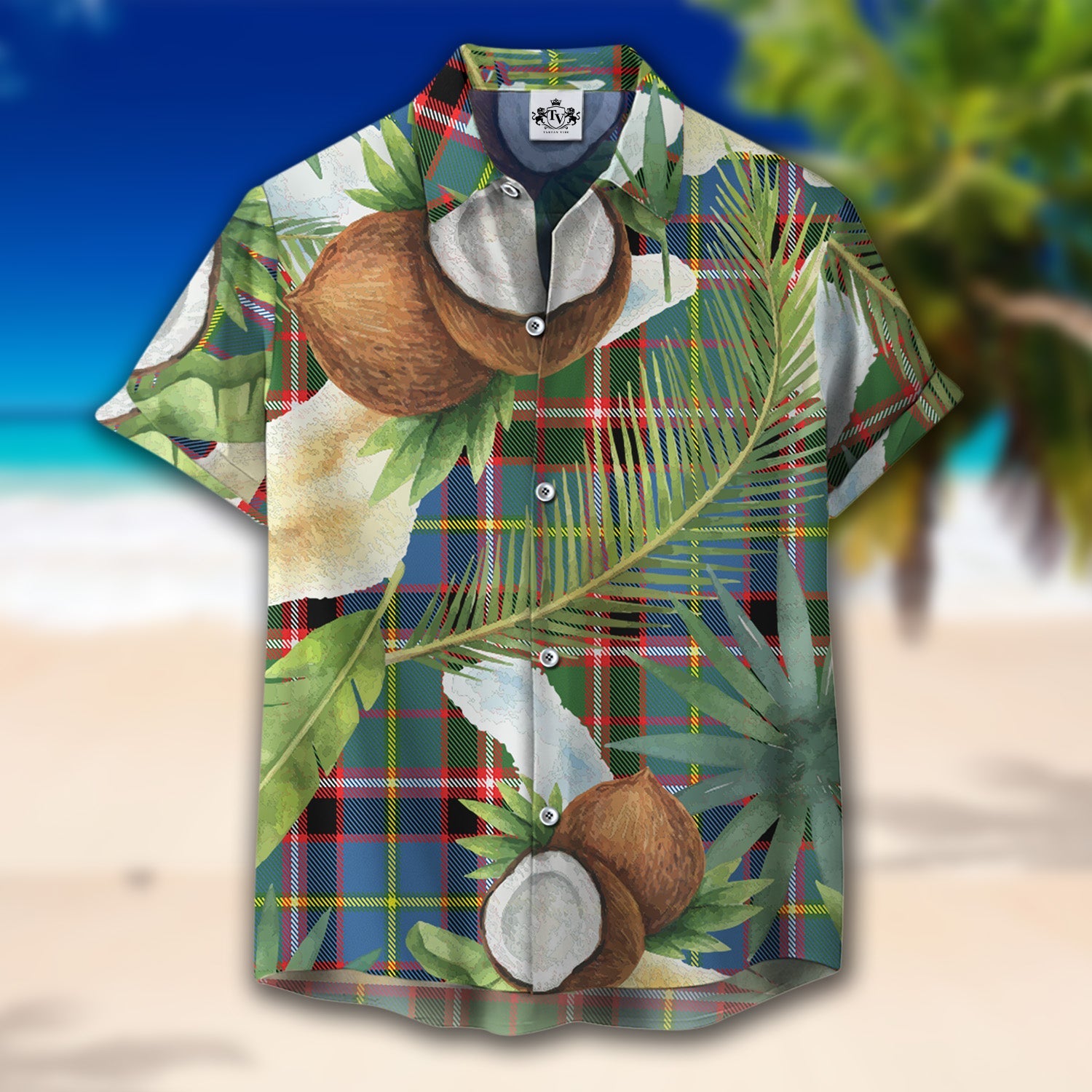 Scottish Tartan Glass Clan Hawaiian Shirt Hibiscus - Tropical Garden Style