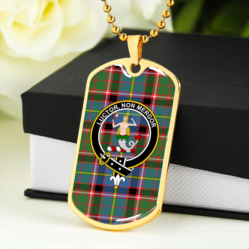 Glass Clan Badge Classic Tartan Dog Tag Necklace