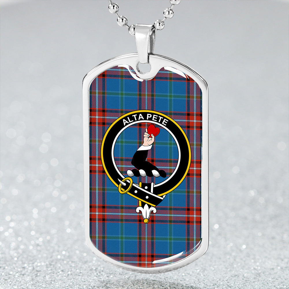 Glenn Ancient Clan Badge Classic Tartan Dog Tag Necklace