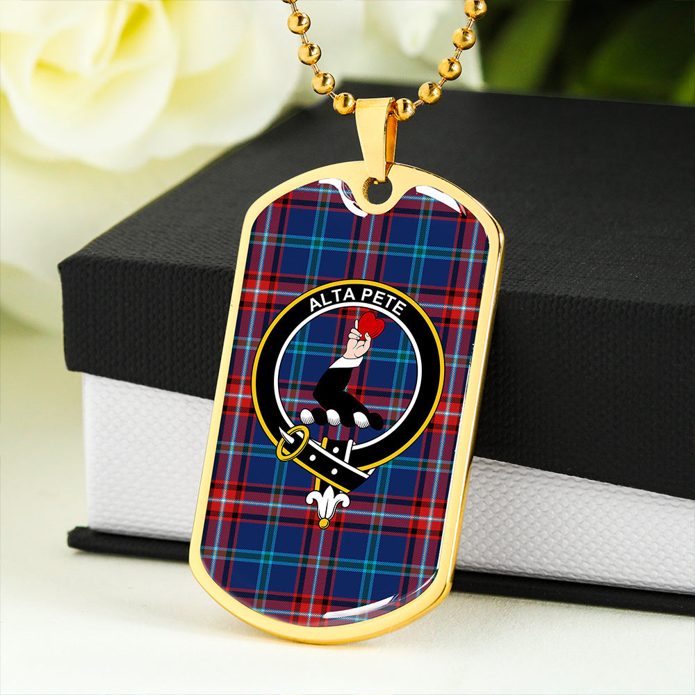 Glenn Modern Clan Badge Classic Tartan Dog Tag Necklace
