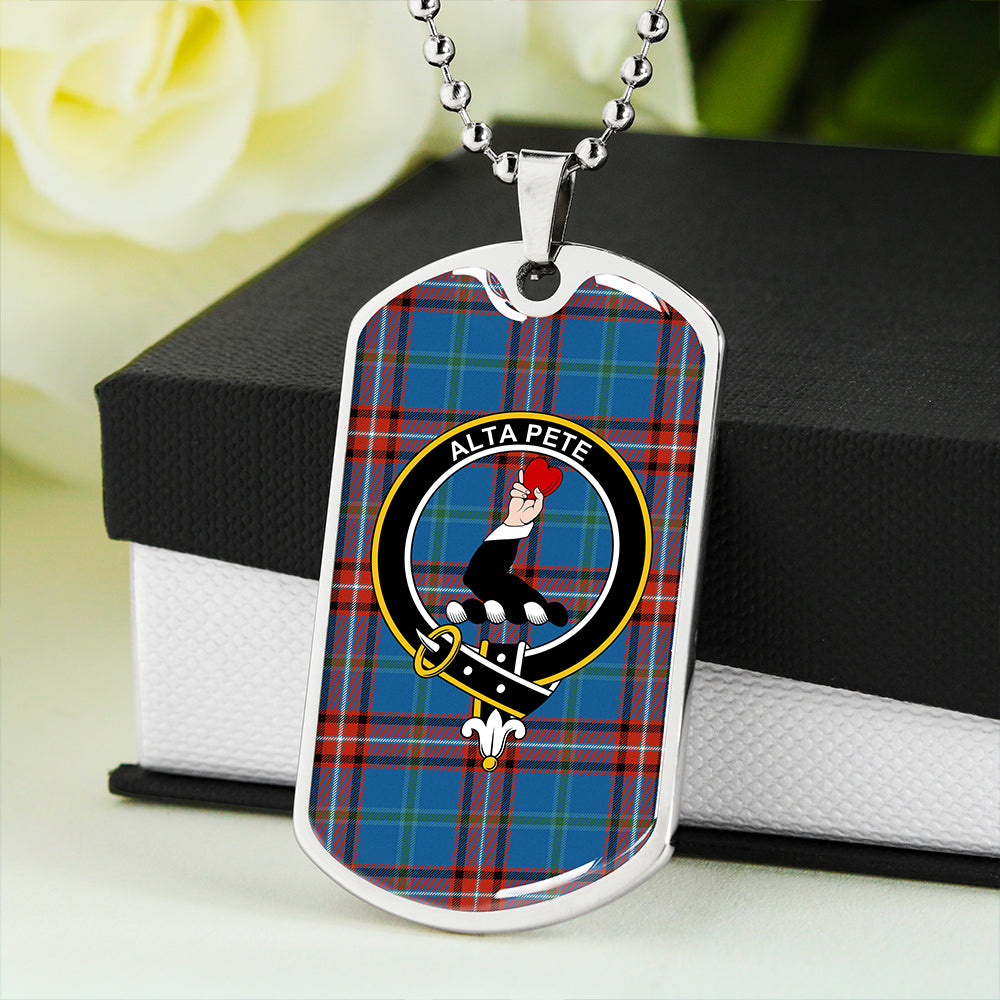 Glenn (Glen) Ancient Clan Badge Classic Tartan Dog Tag Necklace