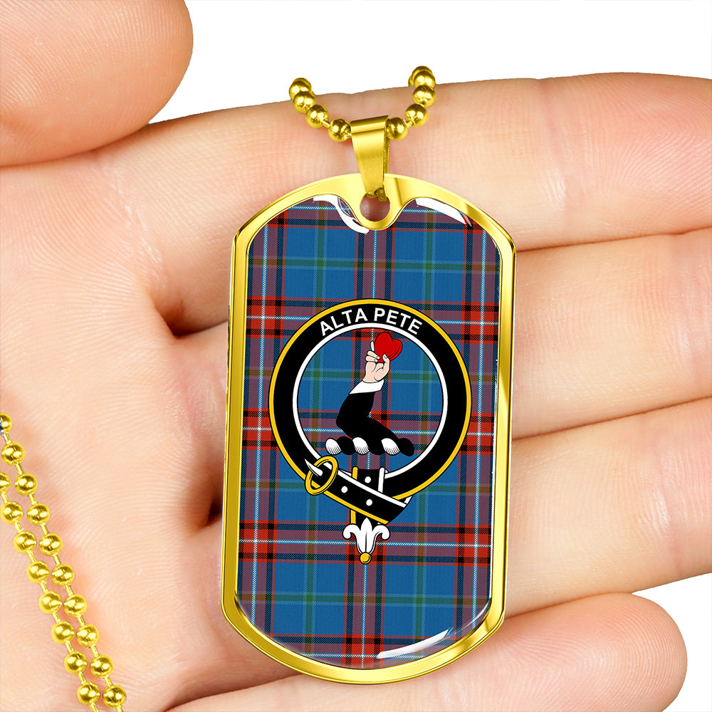 Glenn (Glen) Ancient Clan Badge Classic Tartan Dog Tag Necklace