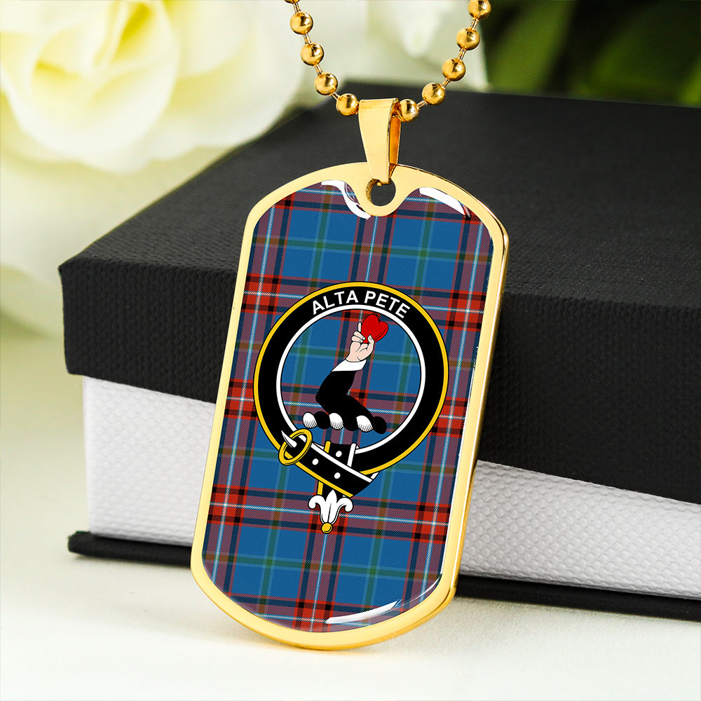Glenn (Glen) Ancient Clan Badge Classic Tartan Dog Tag Necklace