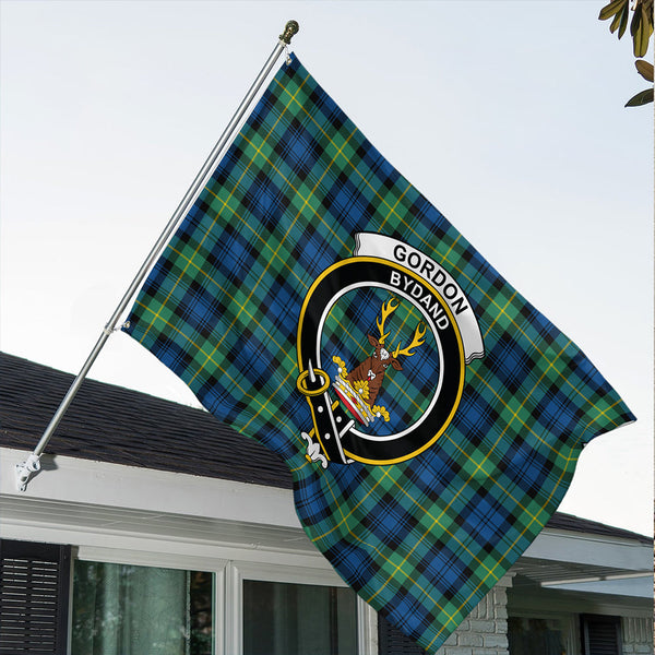 Gordon Ancient Tartan Classic Crest House Flag