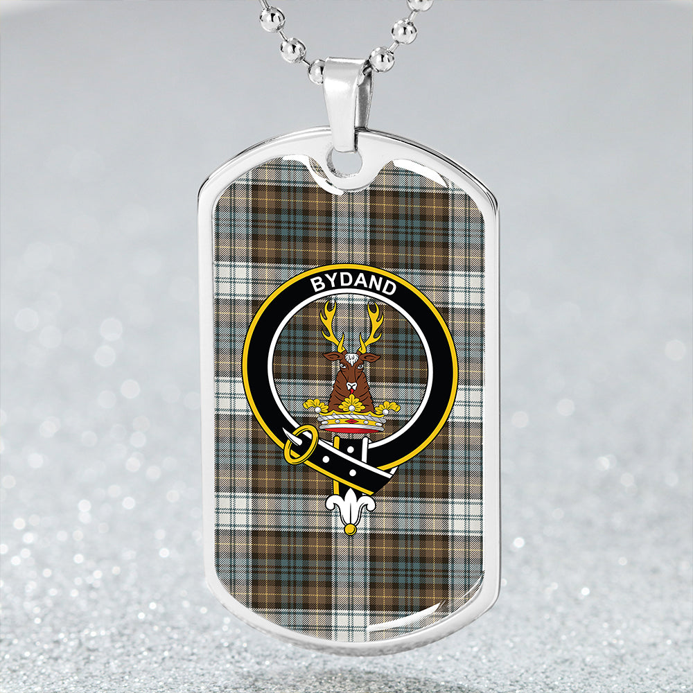 Gordon Dress Weathered Clan Badge Classic Tartan Dog Tag Necklace