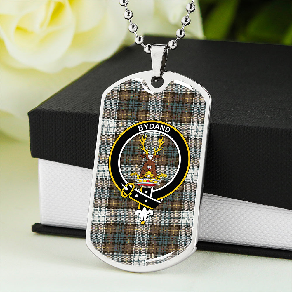 Gordon Dress Weathered Clan Badge Classic Tartan Dog Tag Necklace
