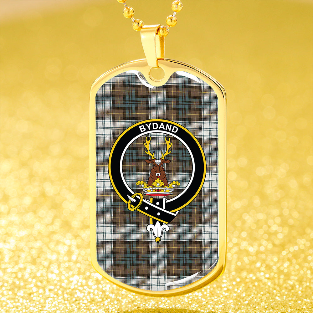Gordon Dress Weathered Clan Badge Classic Tartan Dog Tag Necklace
