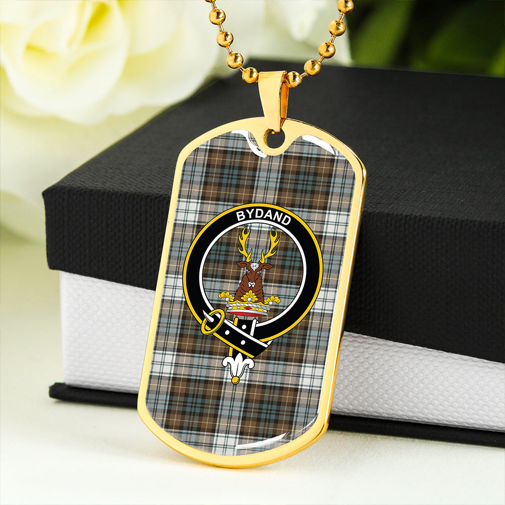 Gordon Dress Weathered Clan Badge Classic Tartan Dog Tag Necklace