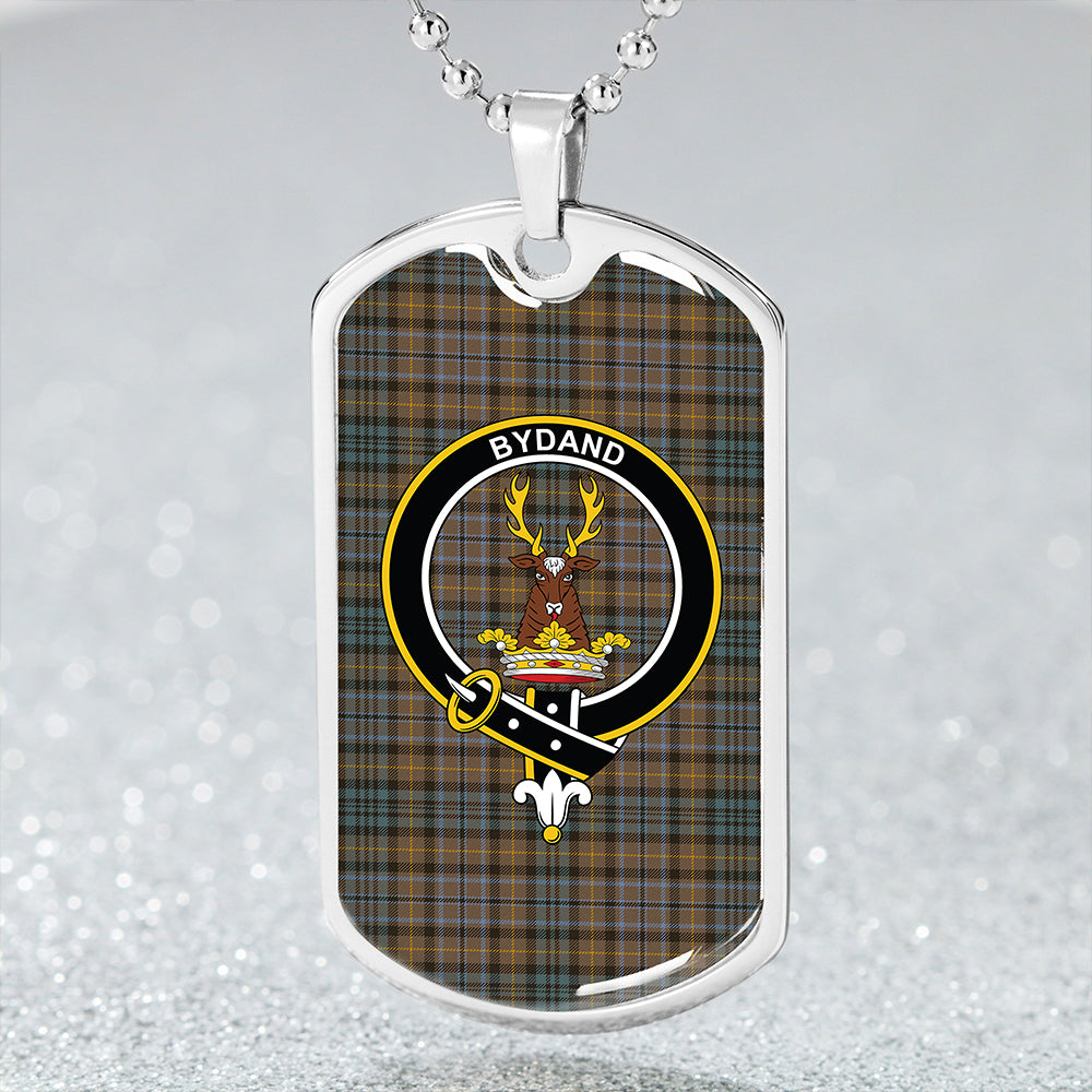 Gordon Dress #2 Weathered Clan Badge Classic Tartan Dog Tag Necklace