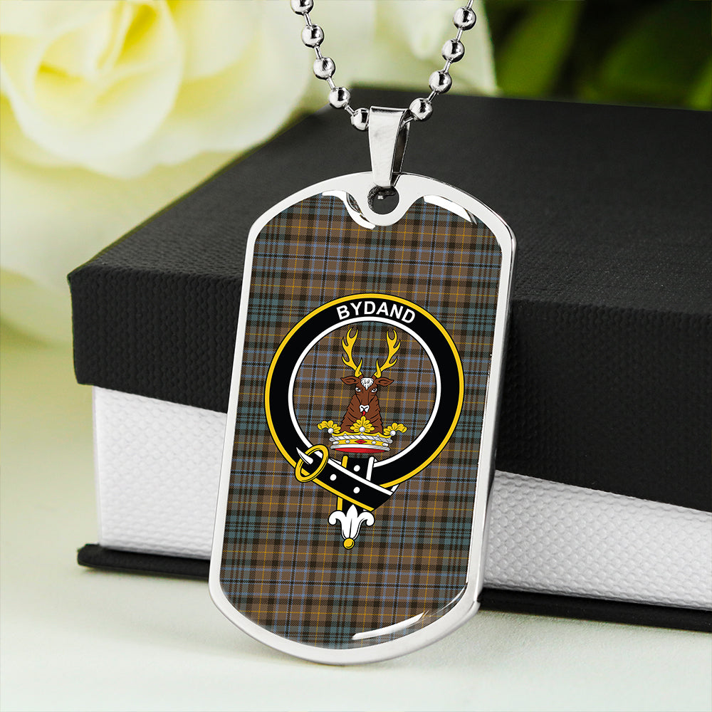 Gordon Dress #2 Weathered Clan Badge Classic Tartan Dog Tag Necklace
