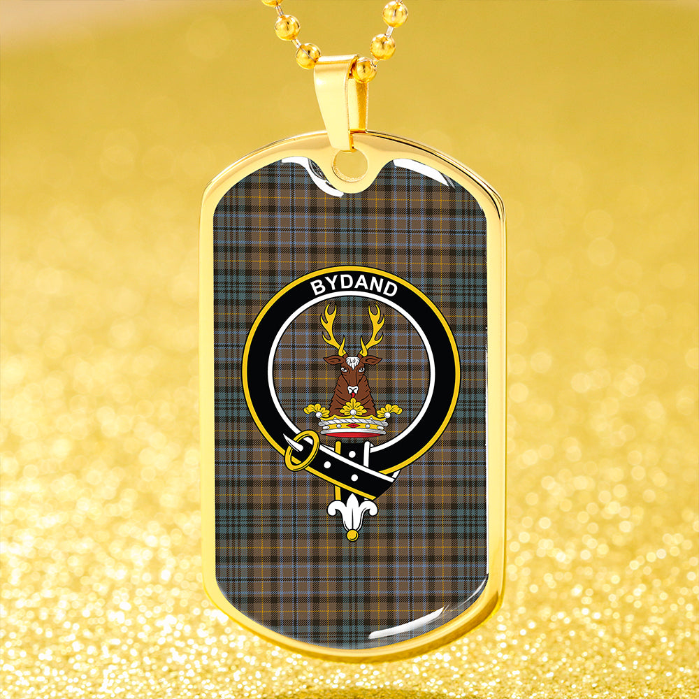 Gordon Dress #2 Weathered Clan Badge Classic Tartan Dog Tag Necklace