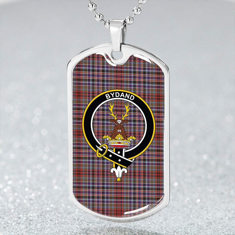 Gordon Red (1819) (Gordon Old Huntly) Weathered Clan Badge Classic Tartan Dog Tag Necklace
