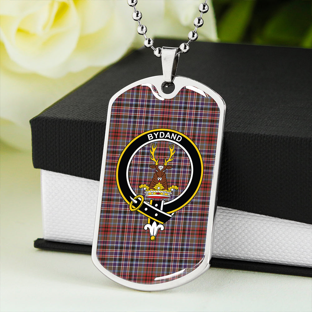 Gordon Red (1819) (Gordon Old Huntly) Weathered Clan Badge Classic Tartan Dog Tag Necklace