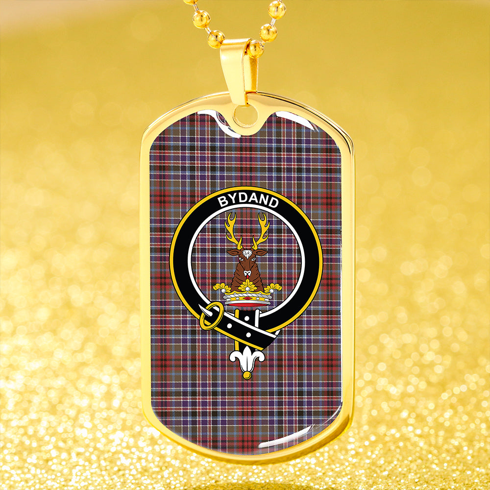 Gordon Red (1819) (Gordon Old Huntly) Weathered Clan Badge Classic Tartan Dog Tag Necklace