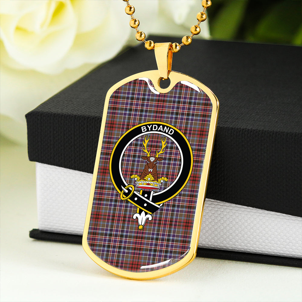 Gordon Red (1819) (Gordon Old Huntly) Weathered Clan Badge Classic Tartan Dog Tag Necklace