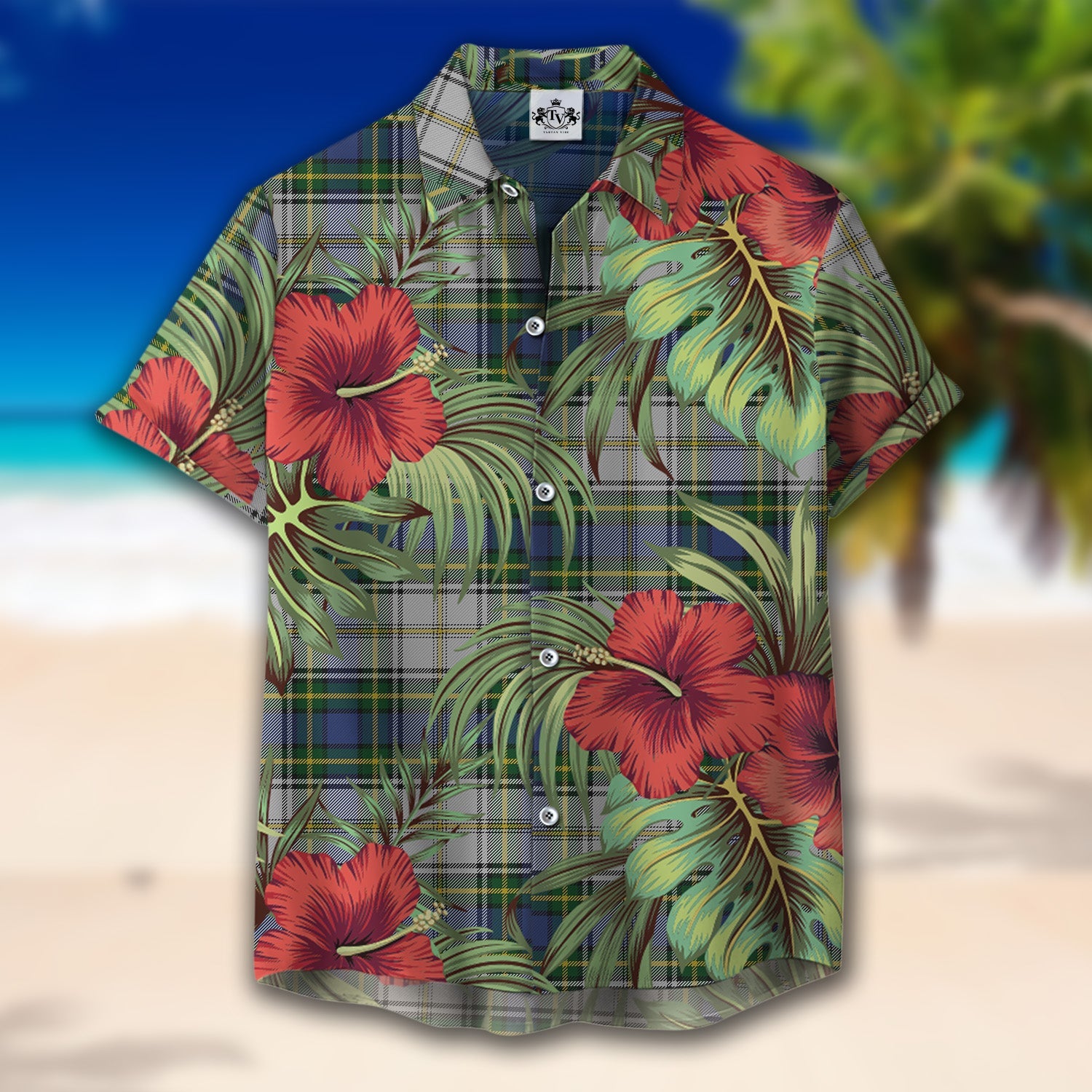 Scottish Tartan Gordon Dress 04 Clan Hawaiian Shirt Hibiscus - Tropical Garden Style