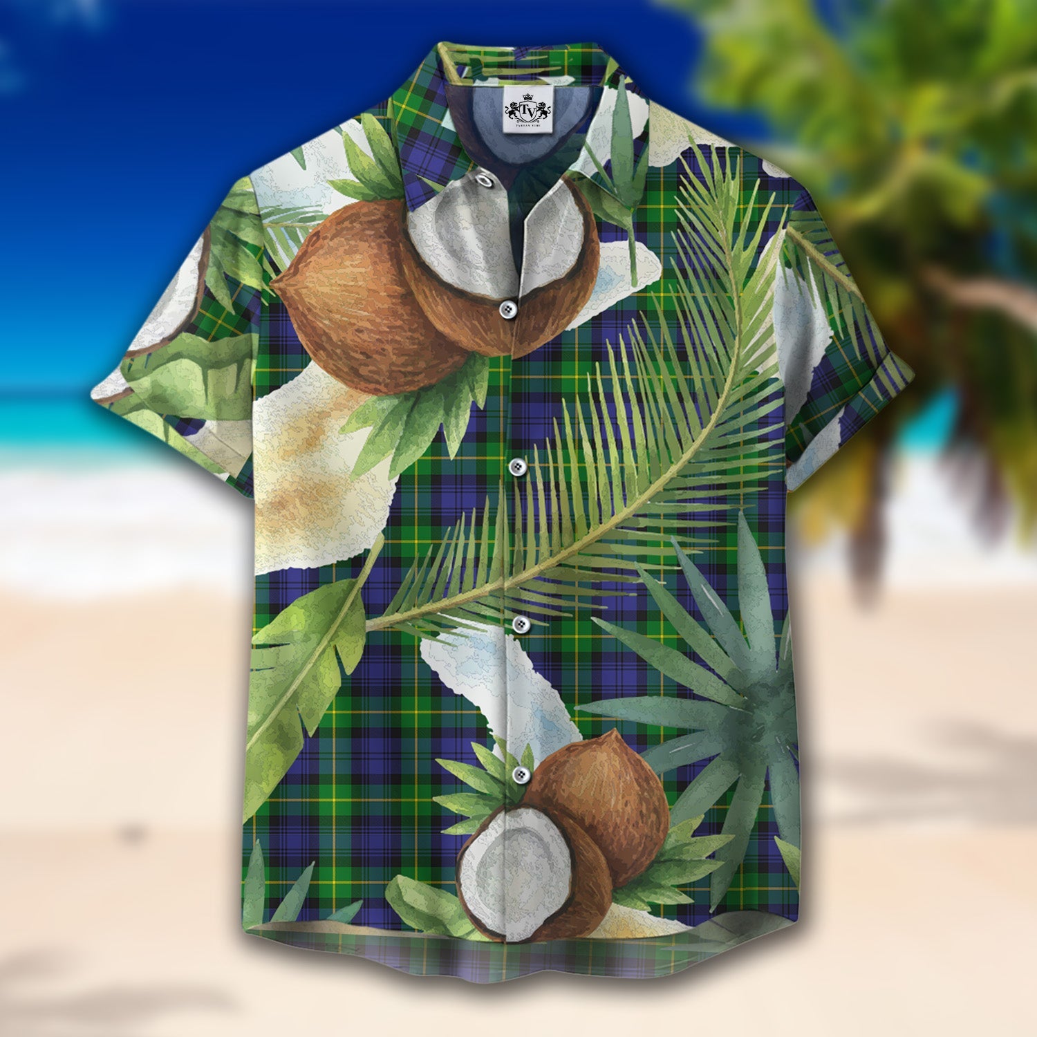 Scottish Tartan Gordon Modern Clan Hawaiian Shirt Hibiscus - Tropical Garden Style