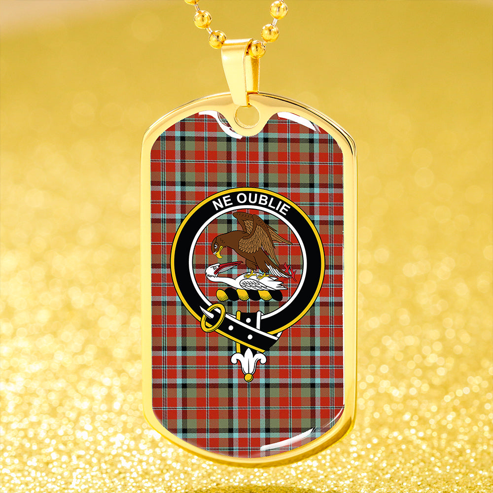 Graham Red Ancient Clan Badge Classic Tartan Dog Tag Necklace